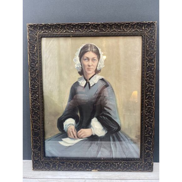 Vintage Florence Nightingale English Statistician Framed Art Print Victorian